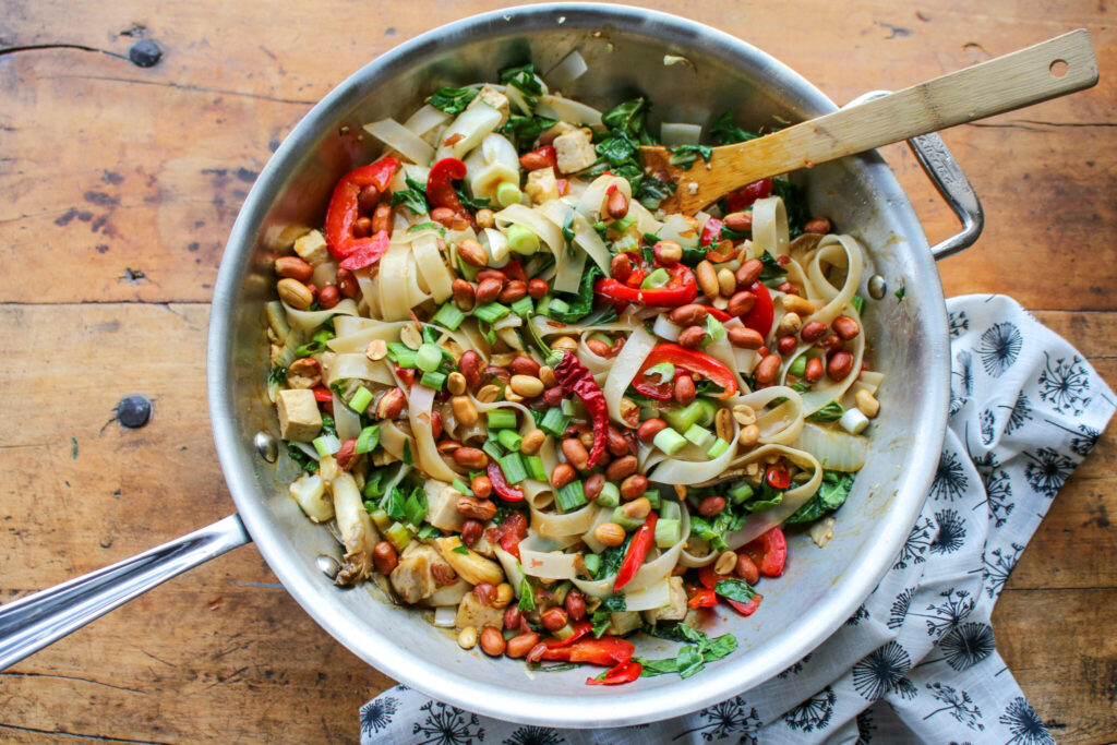 Tofu Bok Choy Noodle Skillet